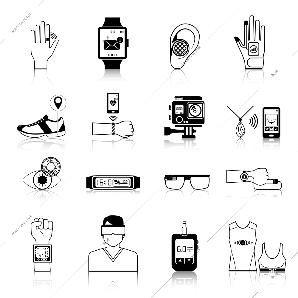 Gadgets and devices icons set for virtual communication isolated vector illustration