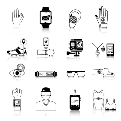 Gadgets and devices icons set for virtual communication isolated vector illustration