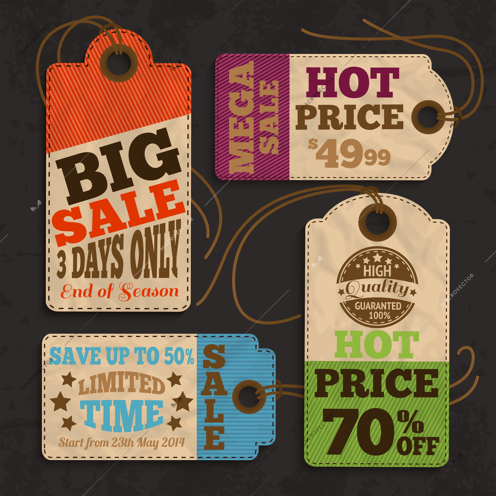 Shopping labels and tags for best price offer or special sale promotion collection vector illustration