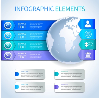 Abstract paper business infographics layout design elements for global options achievement and statistics report with icons vector illustration