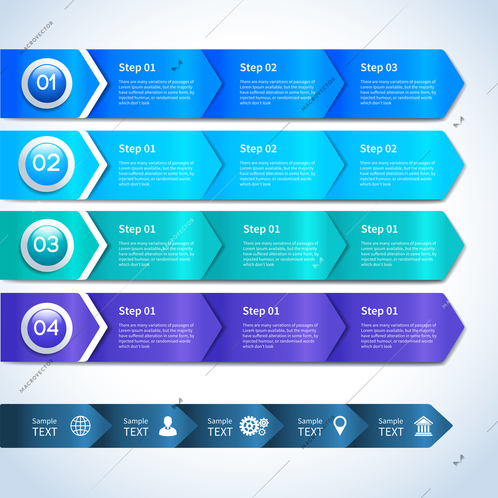 Abstract paper business infographics layout design elements for options stages phases and progress with icons vector illustration