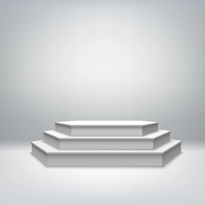 Blank white stage podium for award ceremony event vector illustration