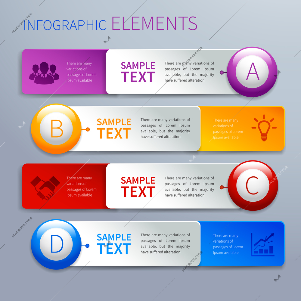 Abstract paper option banners infographics design template with choice buttons and business icons vector illustration