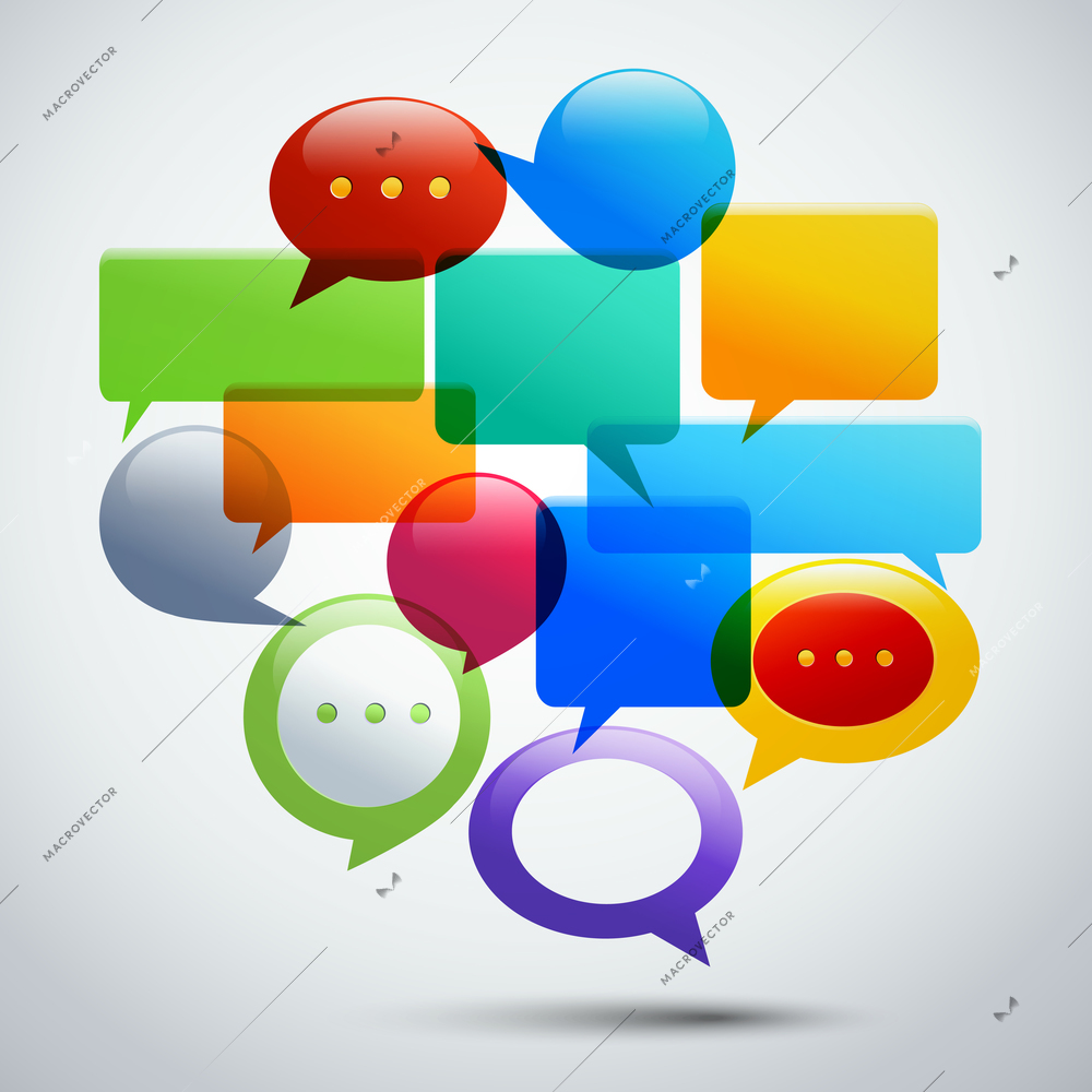 Abstract speech bubbles for infographics and presentation concept vector illustration