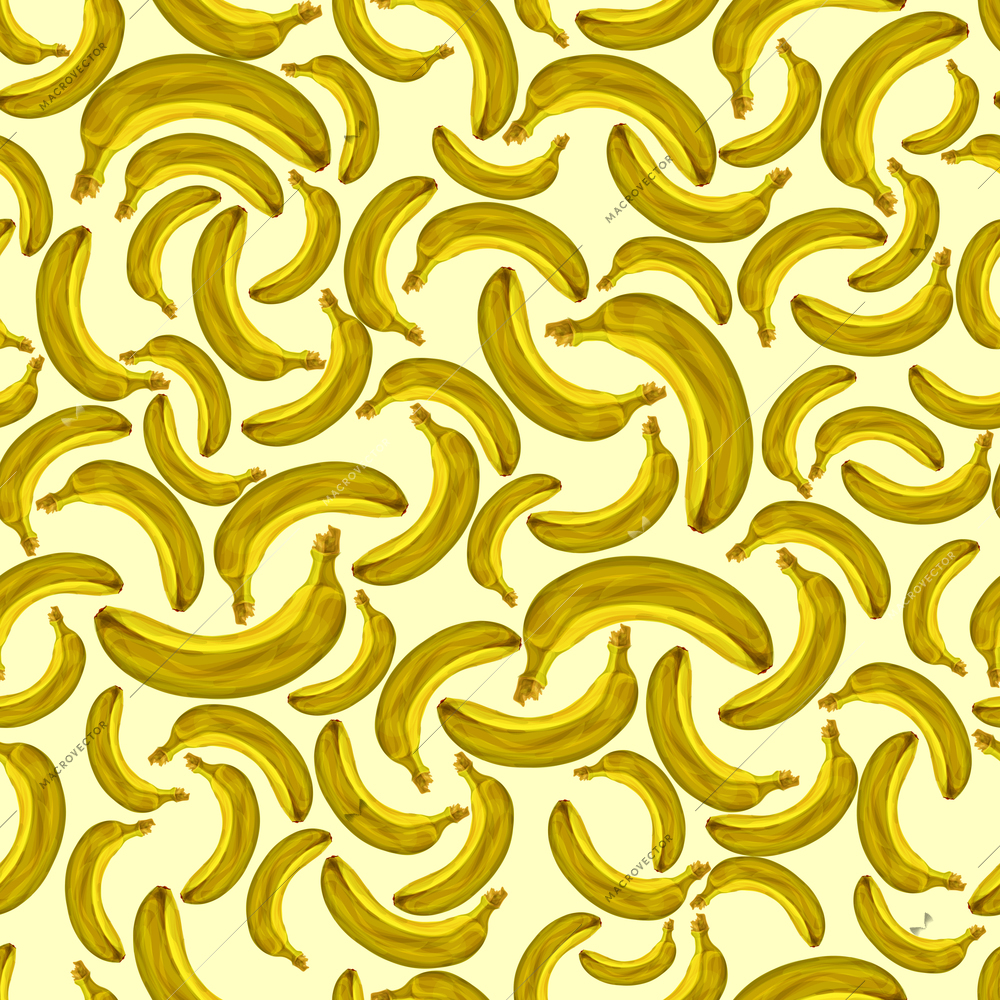 Seamless natural organic sweet bananas fruit pattern hand drawn sketch vector illustration