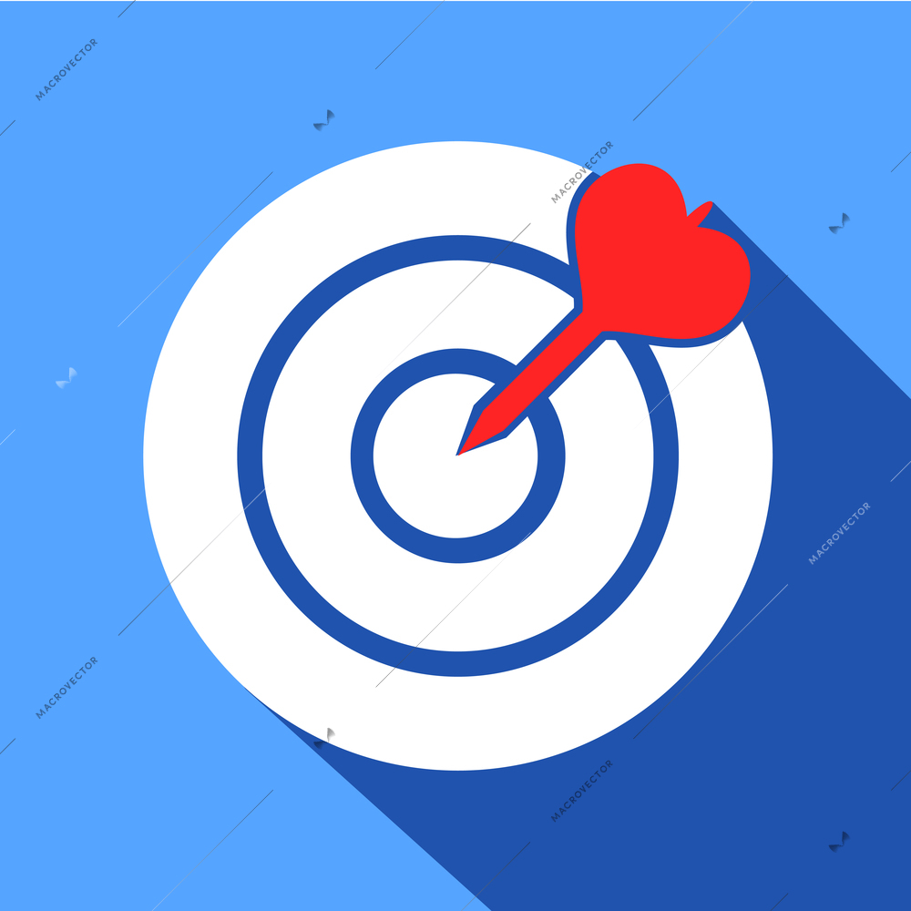 Dart in the dartboard center icon isolated vector illustration