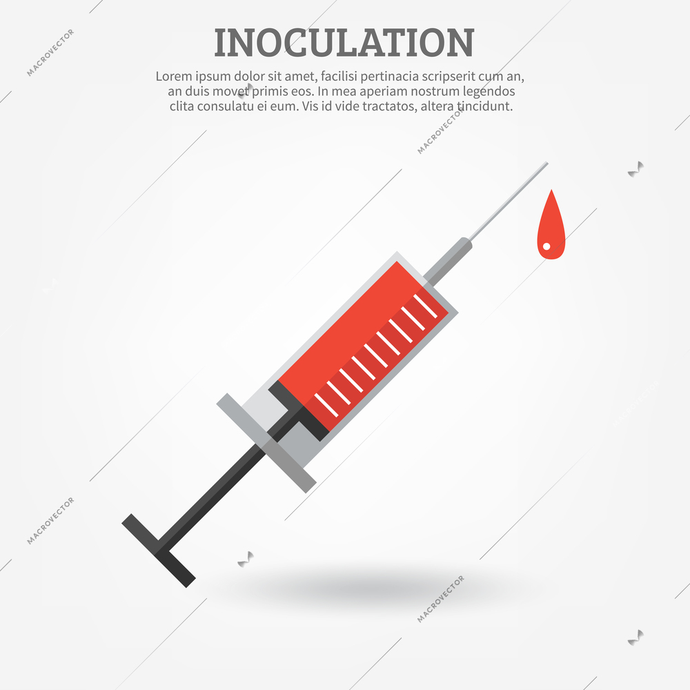 Vaccination poster depicting syringe with title and field for text vector illustration