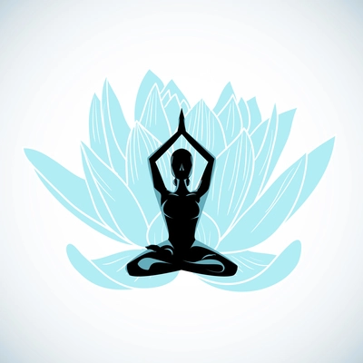 Meditation symbol or logo for yoga studio vector illustration