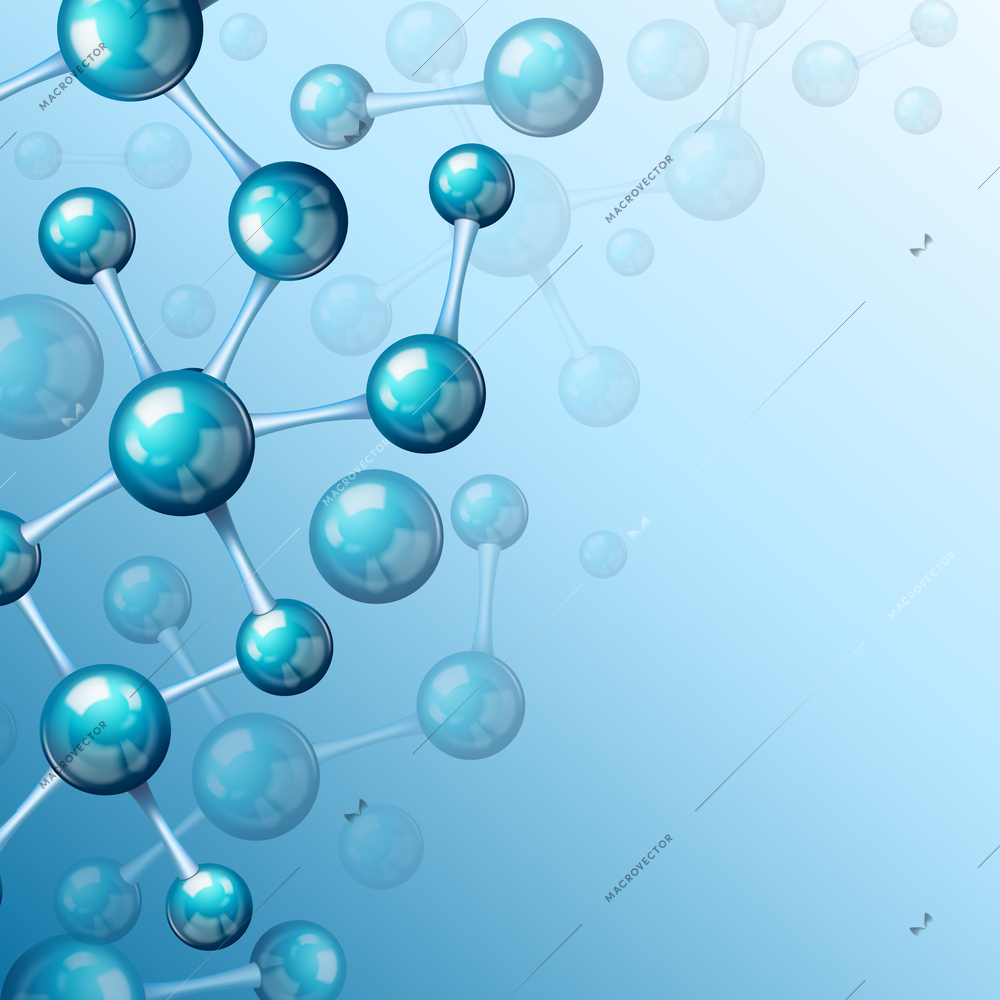 3d atomic structure molecule model grid over blue background wallpaper vector illustration