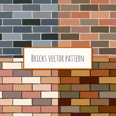 Seamless old grunge and mixed color classic brick blocks wall pattern vector illustration