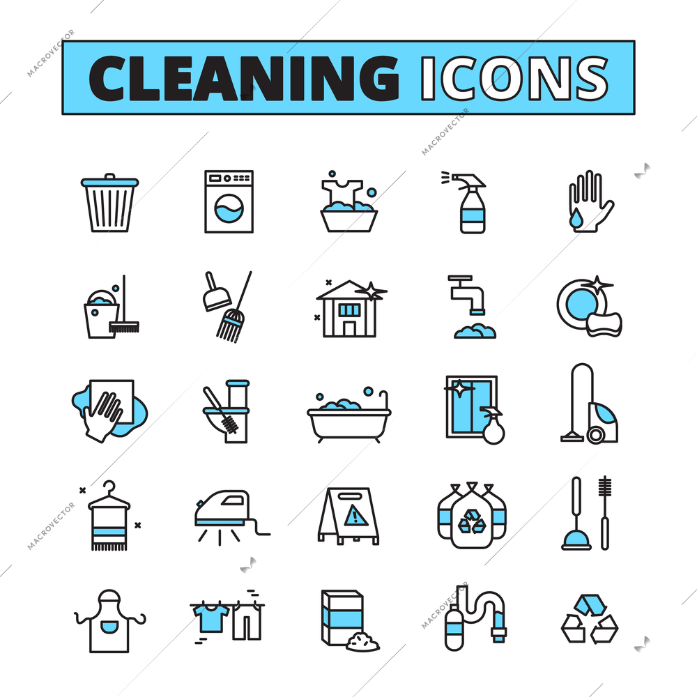 Cleaning hand drawn icon set of household appliances cleaners and detergents isolated vector illustration