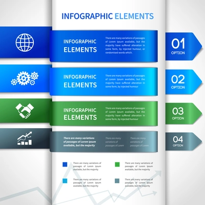 Abstract paper business infographics layout design elements for option choice or title with icons vector illustration