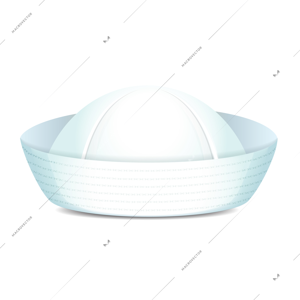 Peaked sailor hat on white background isolated vector illustration