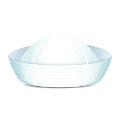 Peaked sailor hat on white background isolated vector illustration