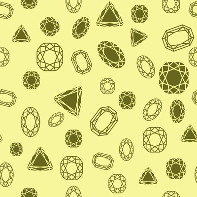 Seamless diamond and jewels on yellow pattern vector illustration