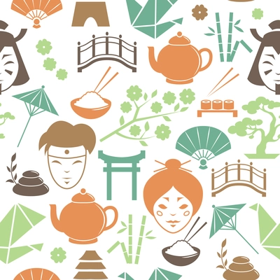 Seamless decorative japanese pattern background vector illustration