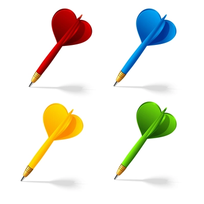 Collection of darts icons isolated vector illustration