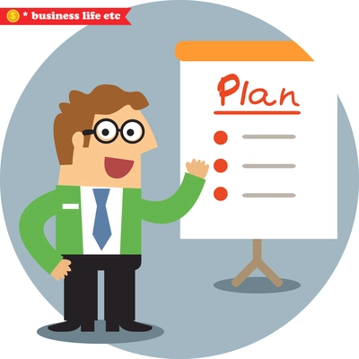 Presentation of a new business project plan vector illustration