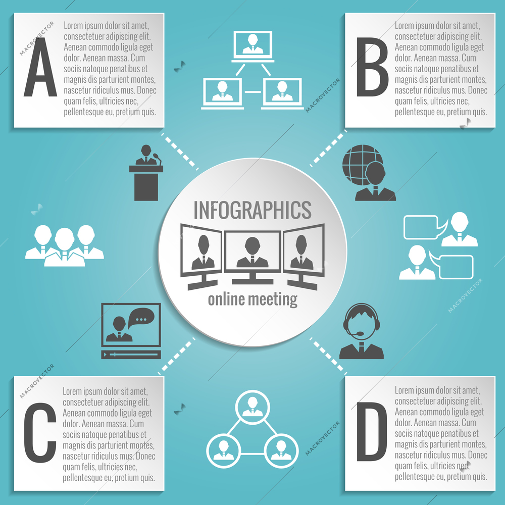 Business people meeting infographics design elements for presentation and report vector illustration