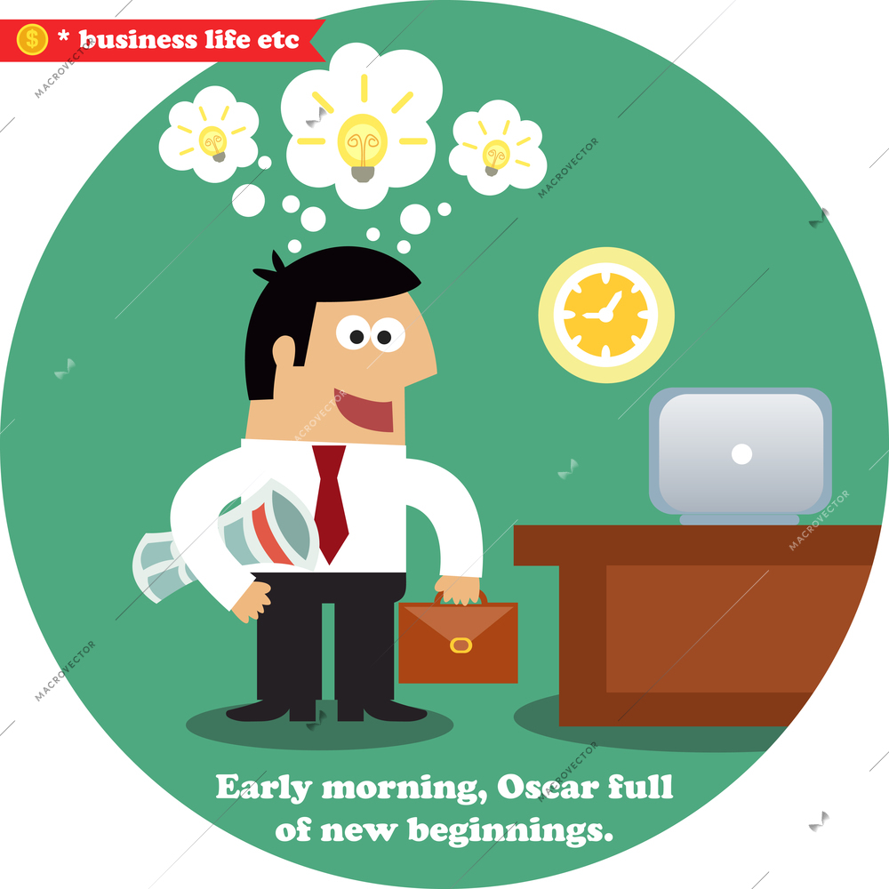 Business inspirations of new workday vector illustration