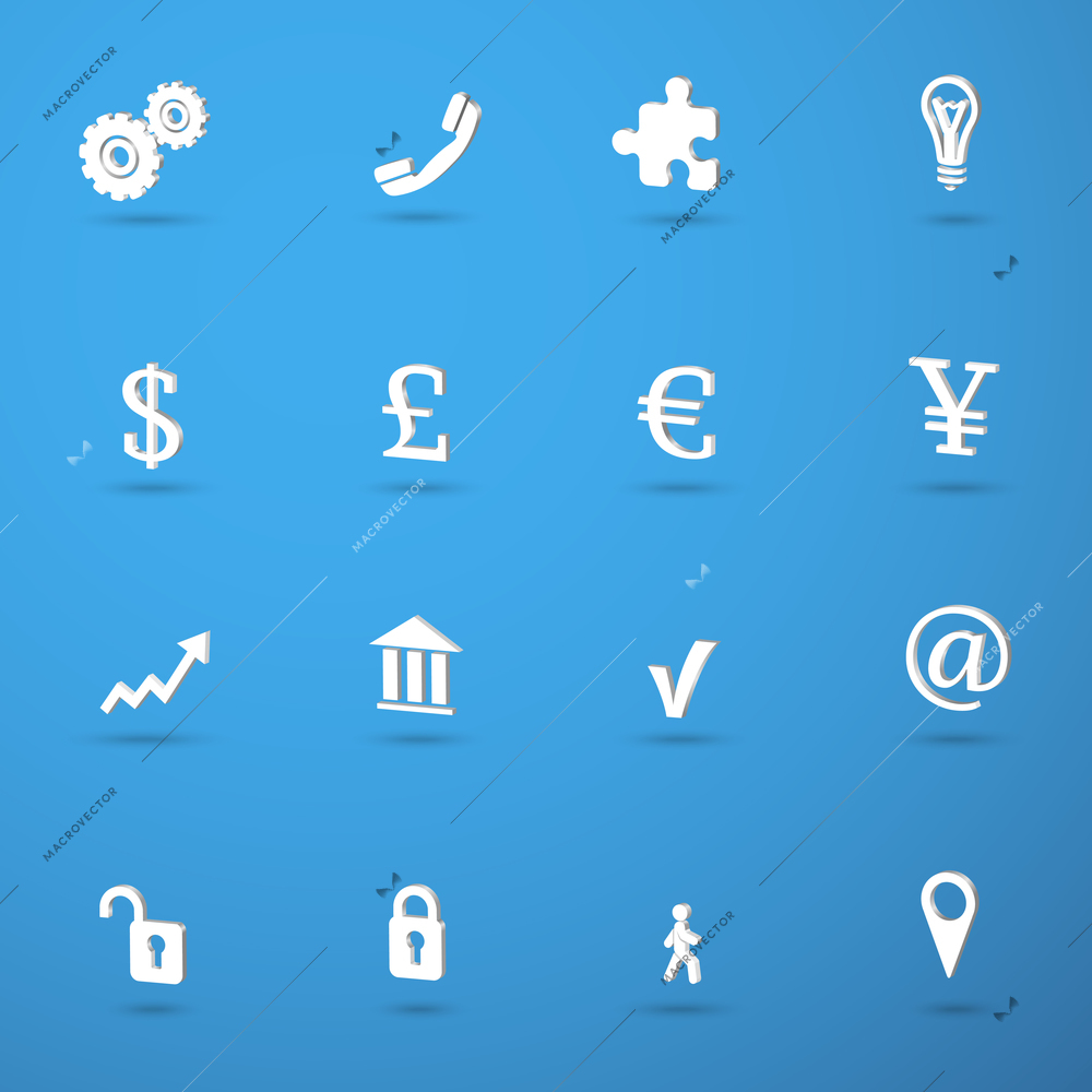 Business infographic icons set with currency signs isolated vector illustration