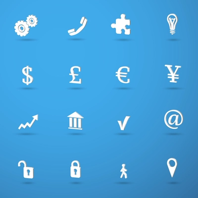 Business infographic icons set with currency signs isolated vector illustration