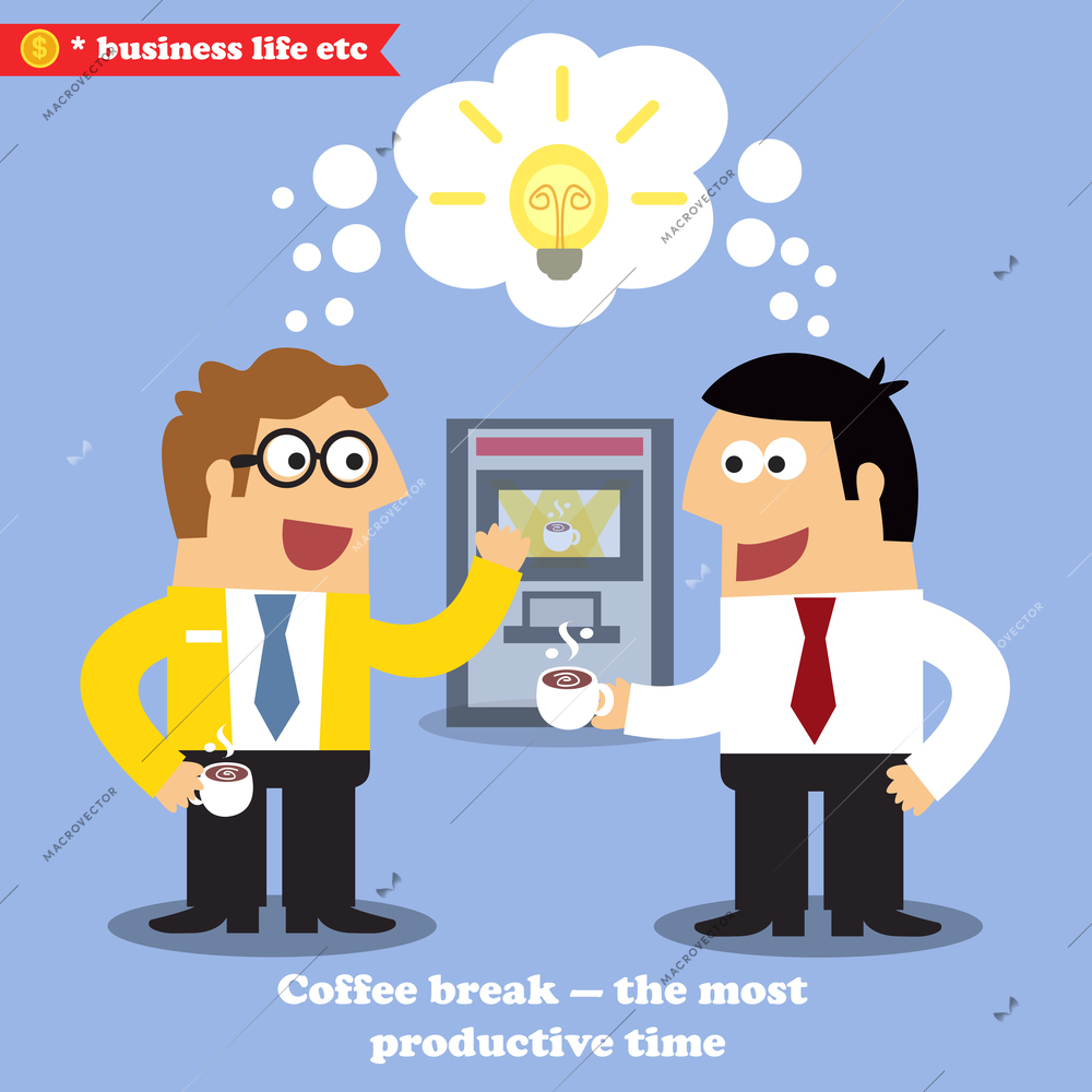 Coffee break for collaboration and idea sharing vector illustration