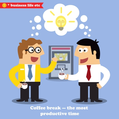 Coffee break for collaboration and idea sharing vector illustration