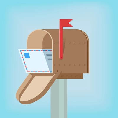 Postal mail box with letter inside design template vector illustration