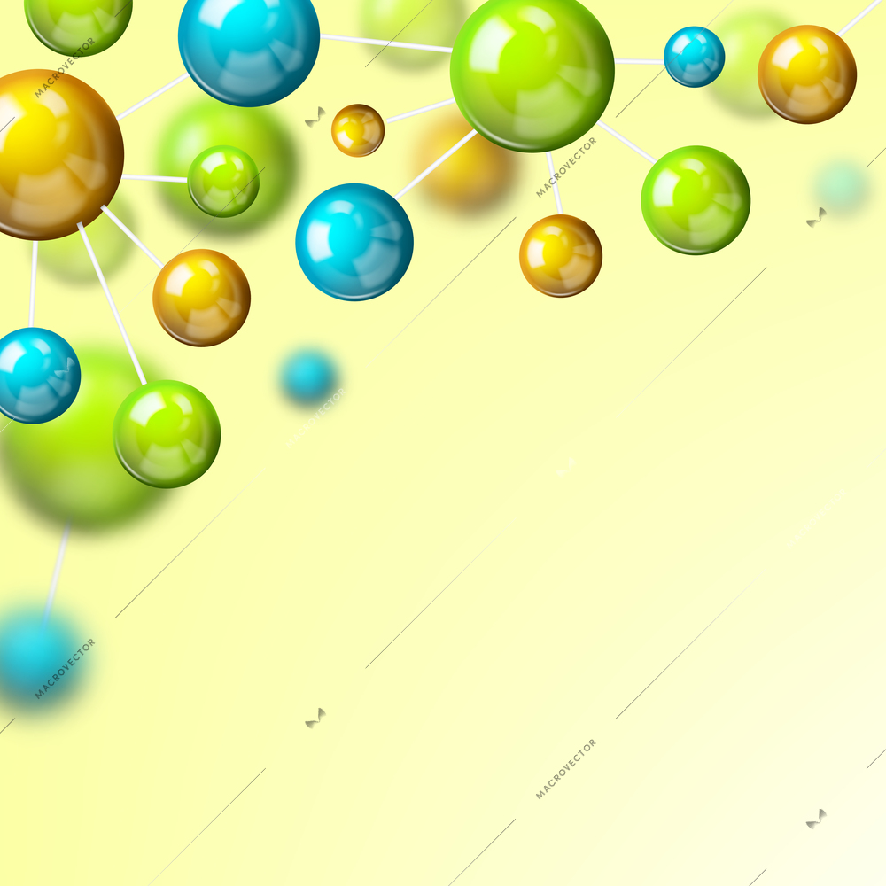 3d chemical physical colored atomic structure molecule model background wallpaper vector illustration