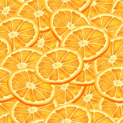 Seamless riped juicy sliced oranges pattern background vector illustration