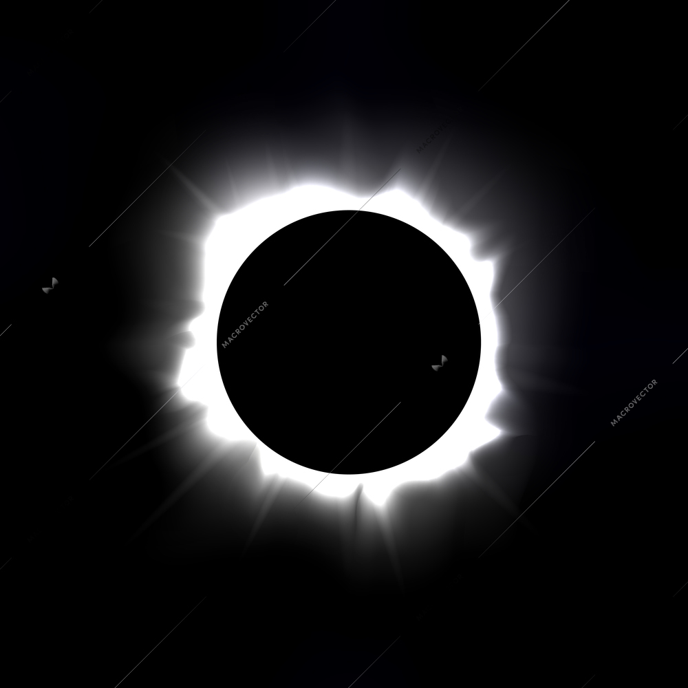 Total solar eclipse vector illustration