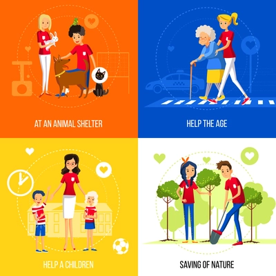 Caring and helping neighbors as a socially active lifestyle flat  vector illustration