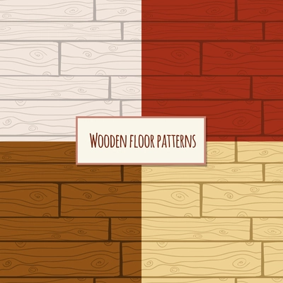 Seamless wooden parquet laminate floor planks backgrounds patterns set vector illustration