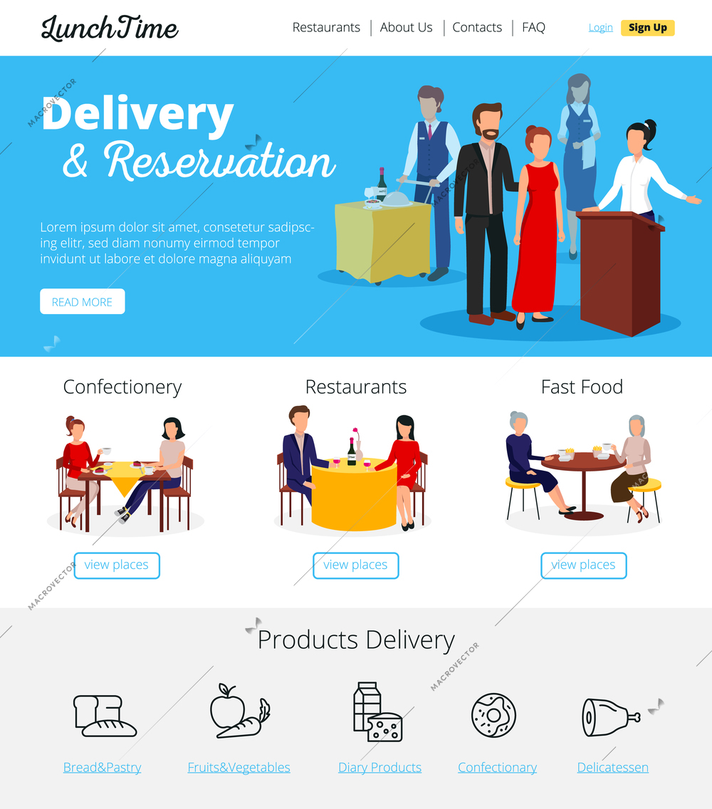 Restaurant online delivery orders and fast food cafe bars  reservations service infographic flat banners design vector illustration