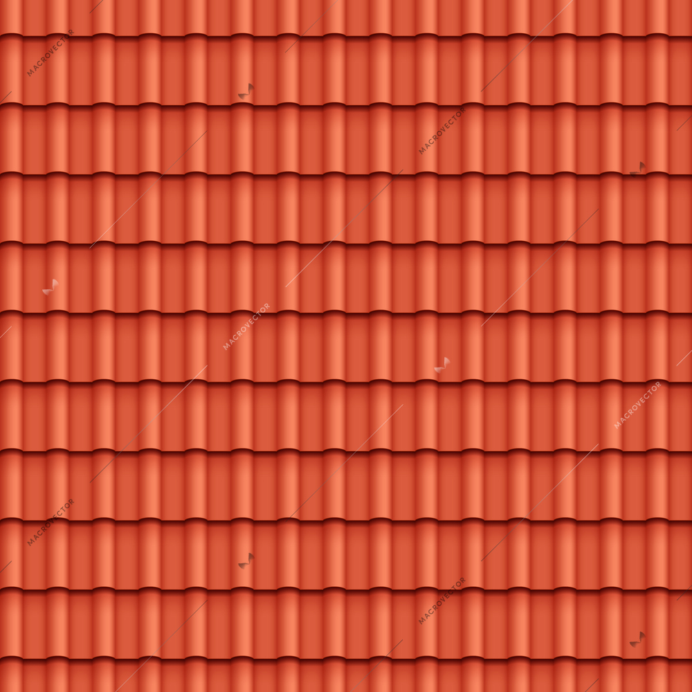 Roof tile seamless pattern for house covering in red color vector illustration