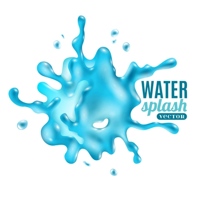 Abstract water blue splash on white background design concept in 3d style vector illustration