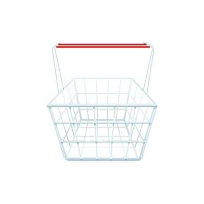 Shopping basket for shopping in a store mall or supermarket realistic vector illustration