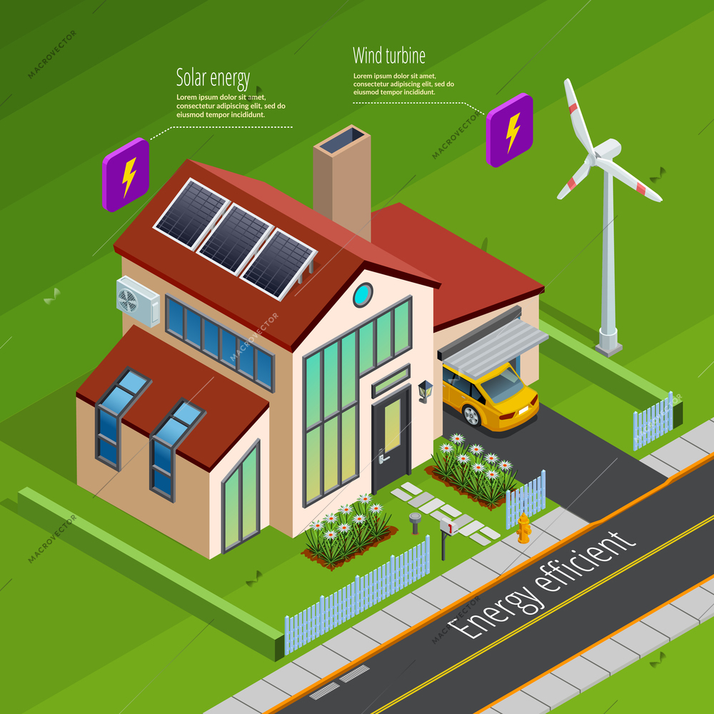 Smart home energy generation monitoring and remote computer control  systems isometric internet of things poster vector illustration