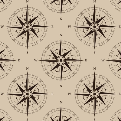 Navigation compass seamless pattern background vector illustration