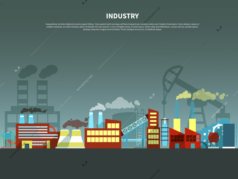 Industry concept with abstract isolated vector illustration