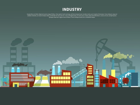 Industry concept with abstract isolated vector illustration