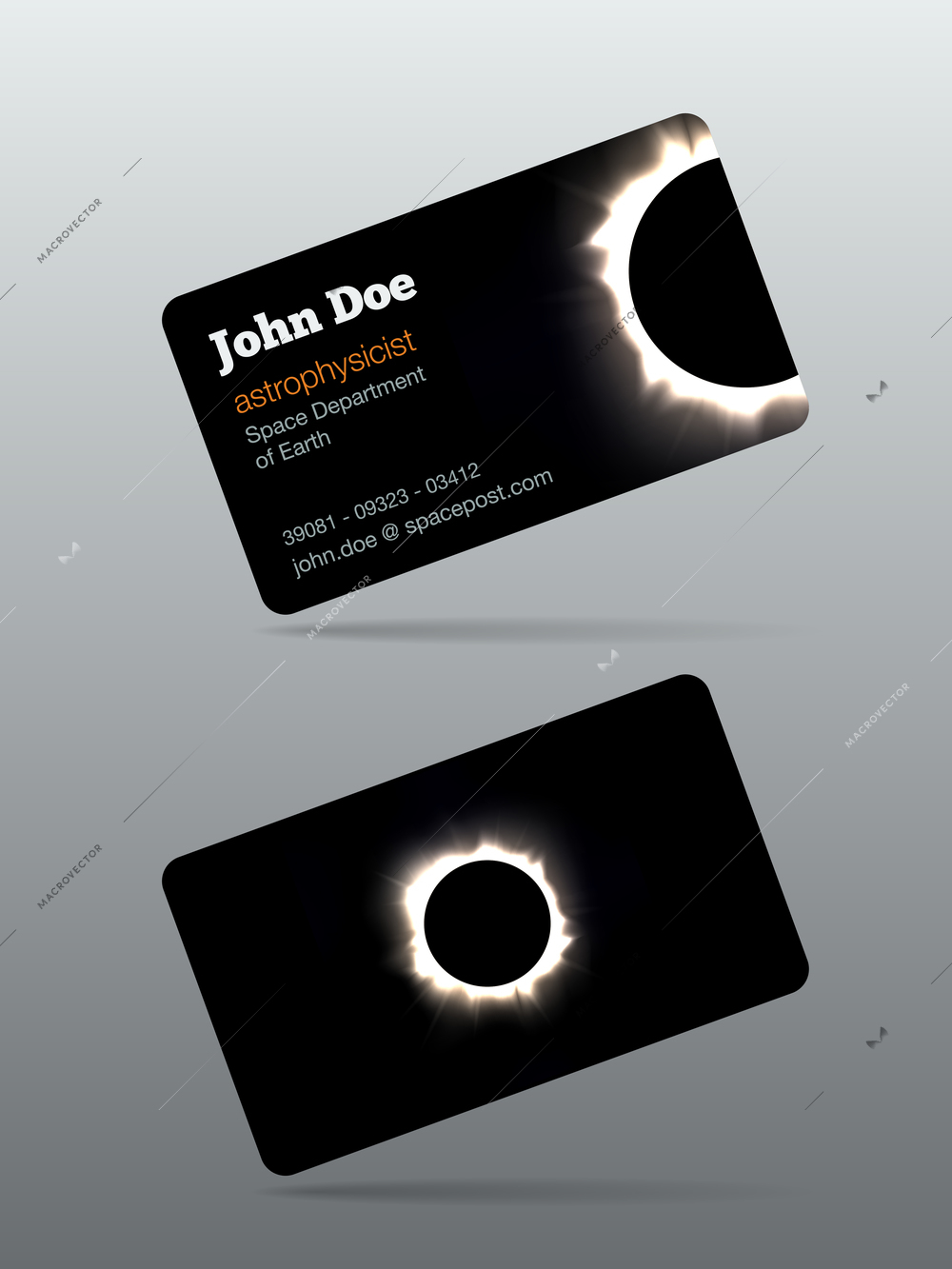 Eclipse business card set vector illustration