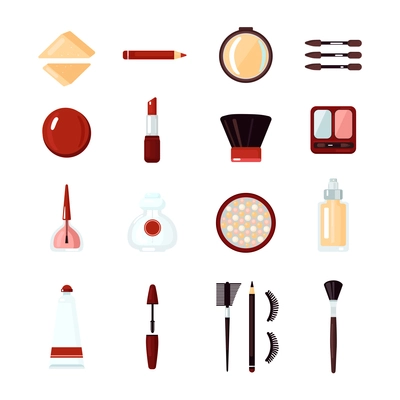 Colored and isolated cosmetics icon set with tools for creating makeup and instruments vector illustration