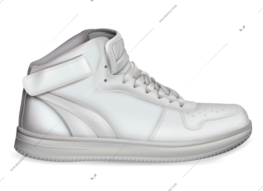 Colored 3d realistic sport shoes composition in white color stylish in trend vector illustration