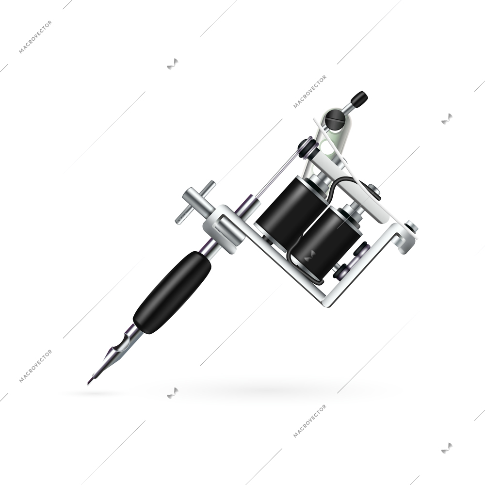 Tattoo Machine Vector Illustration Silhouette Hand Stock Vector (Royalty  Free) 400785388 | Shutterstock