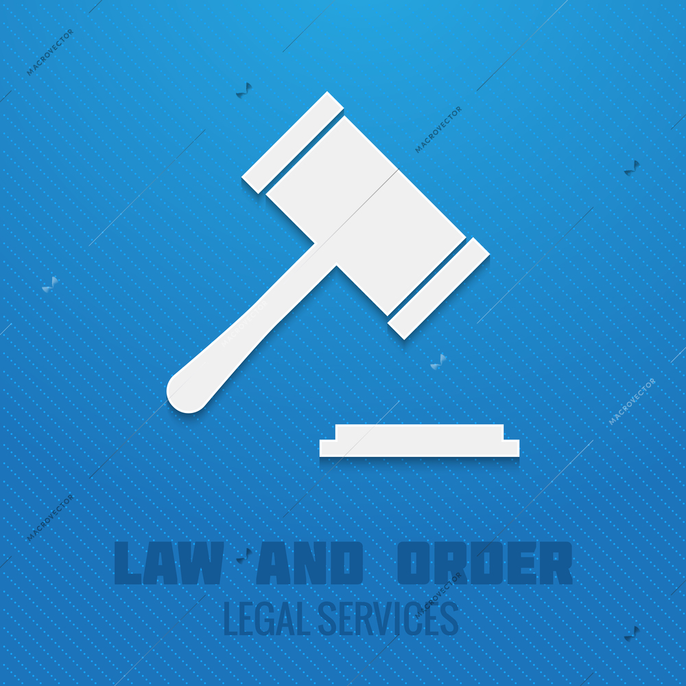 Judge gavel legal services law and order poster template vector illustration