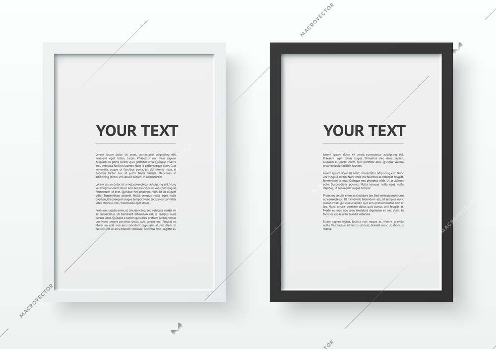 Portrait picture frame for A4 vector illustration isolated