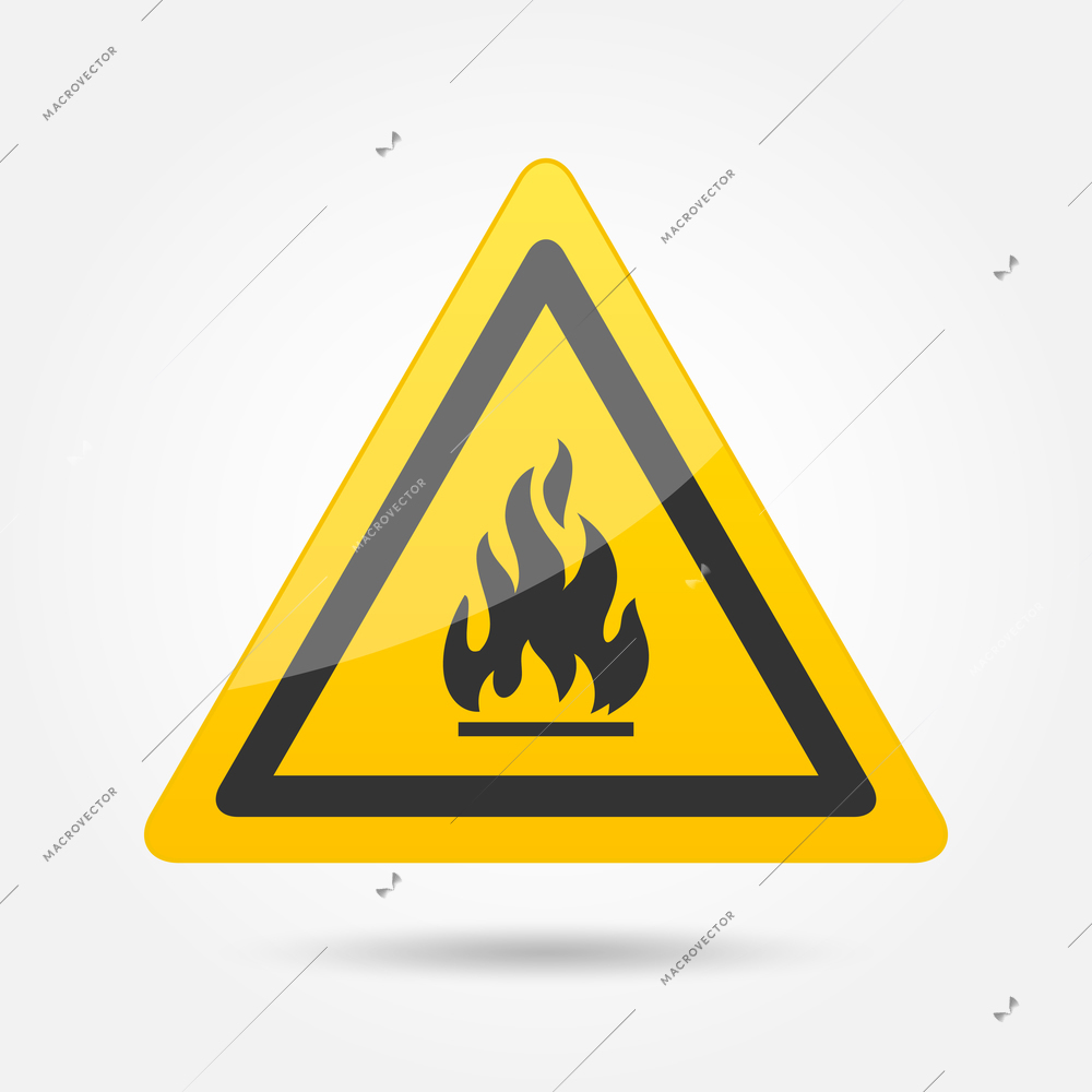 Fire attention danger symbol icon emblem isolated on white background vector illustration