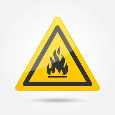 Fire attention danger symbol icon emblem isolated on white background vector illustration